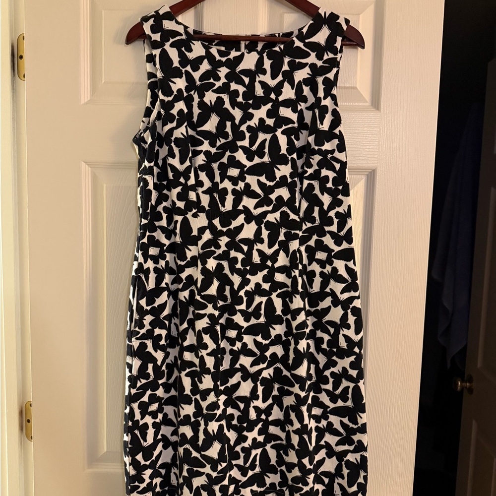 Talbots Black and White Sleeveless Dress